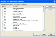 Outlook Attachments Security Manager screenshot